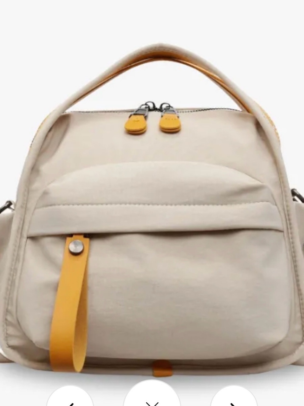 POMME LYONA CROSSBODY Neutral Beige Crossbody Bag with Yellow Trim NWT